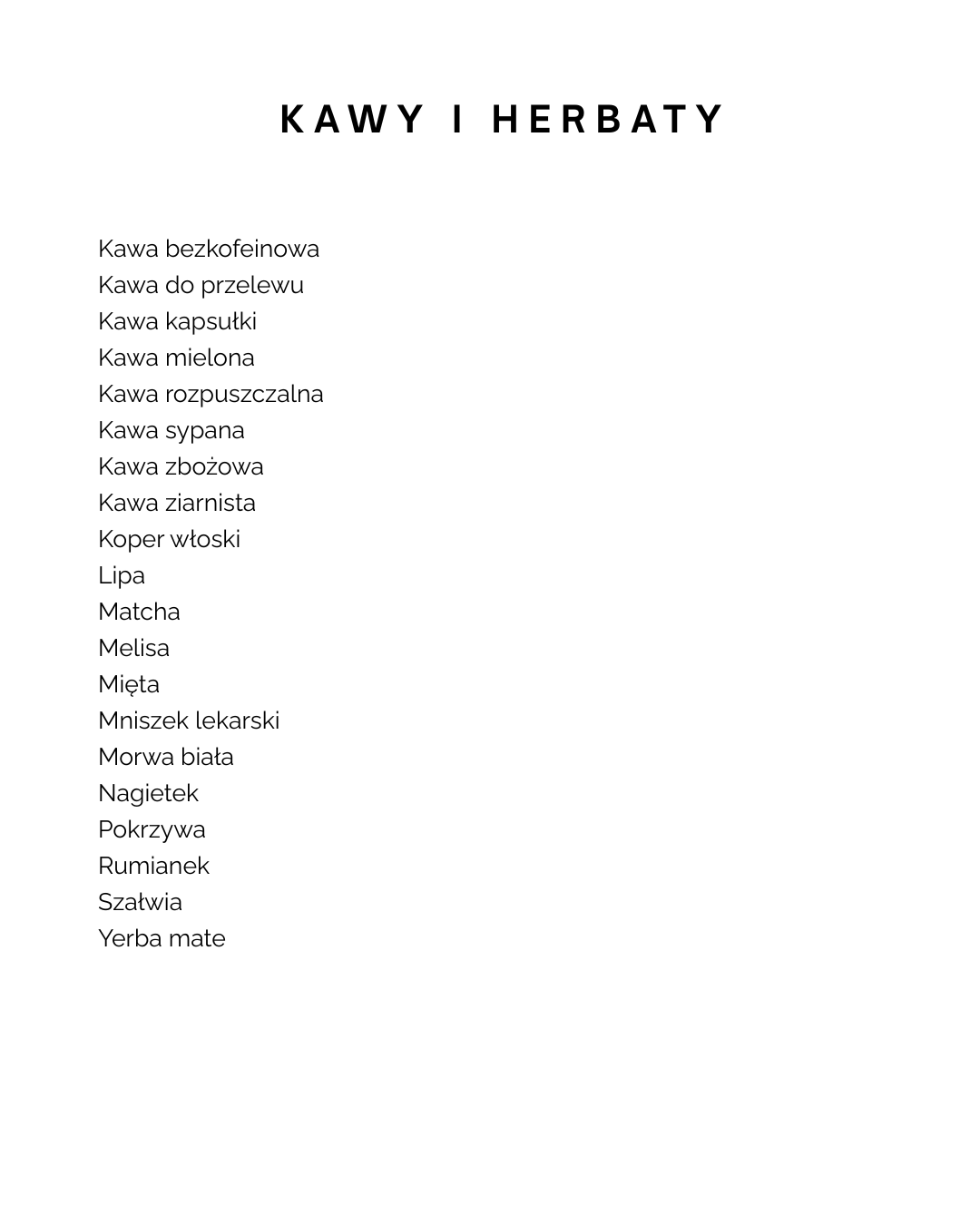 zestaw | kawy i herbaty | 60 elementów