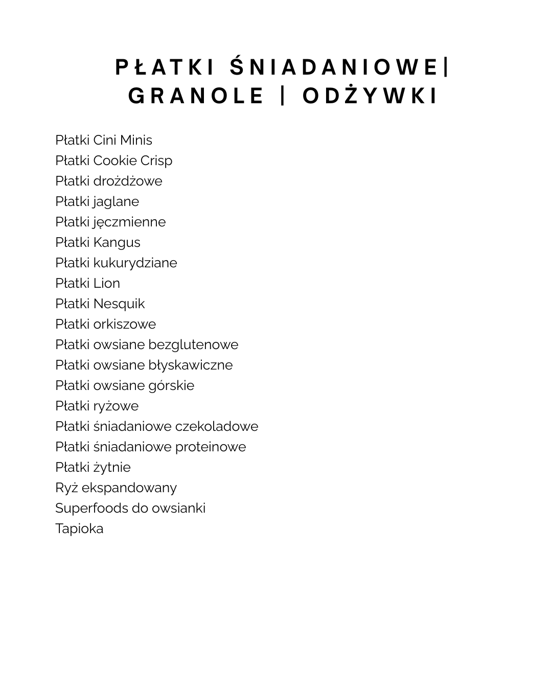 zestaw | płatki śniadaniowe i odżywki | 60 elementów