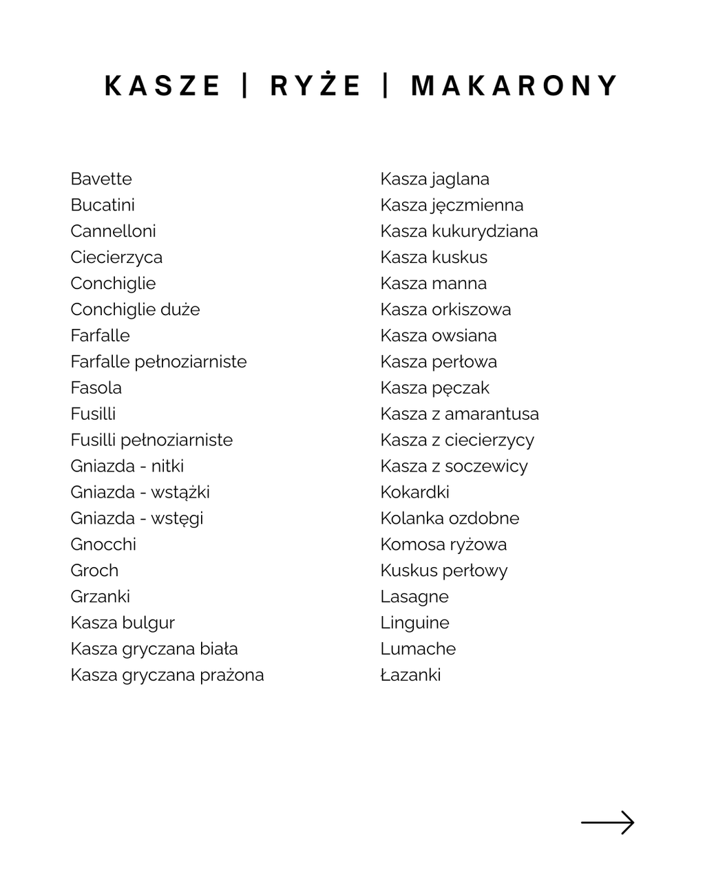 zestaw | makarony kasze ryże | 80 elementów